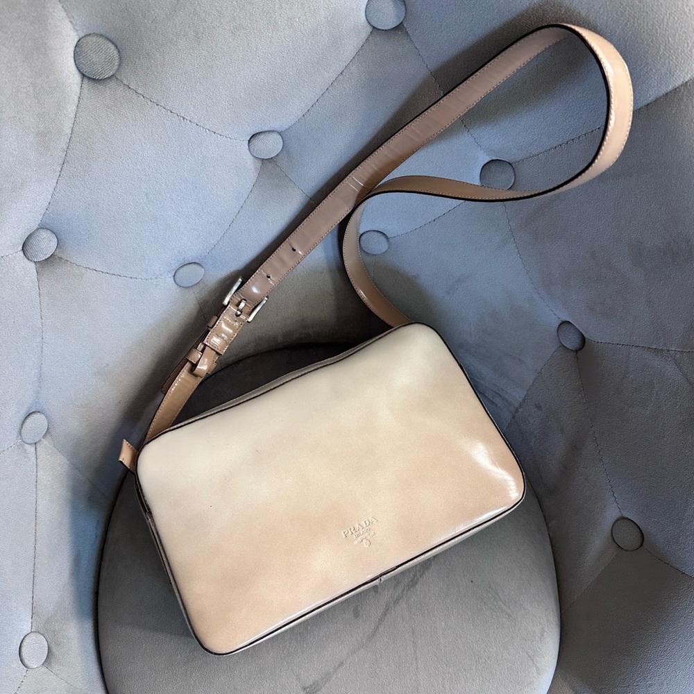 Prada Beige Leather Crossbody Bag